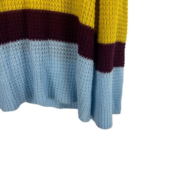 Umgee Sweater Multicolor Striped Oversized S Coastal Beachy Womens Open Knit - Picture 7 of 9